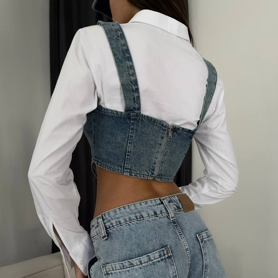 Viola Denim Corset Top